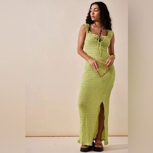 NWOT Free People Beach Eleni Bodycon Maxi Dress in Celery Juice